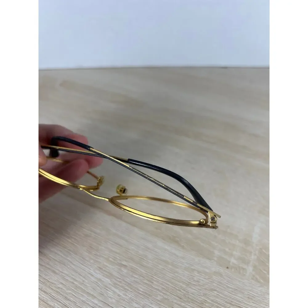 Ray-Ban RB6375 3051 Eyeglasses Gold Black Frames Only READ DESC 53-18-145